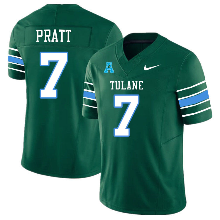 #7 Michael Pratt Tulane Green Wave Jersey College Football Uniforms,Apparels Stitched-Green